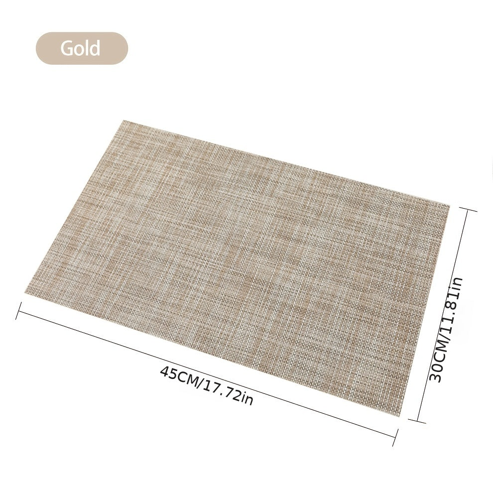 6pcs Vinyl Placemats for Dining Washable Stain Resistant Mats