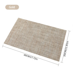 6pcs Vinyl Placemats for Dining Washable Stain Resistant Mats
