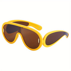 European American One-piece Large Frame Sunglasses Men's Women's Wide Leg Sports