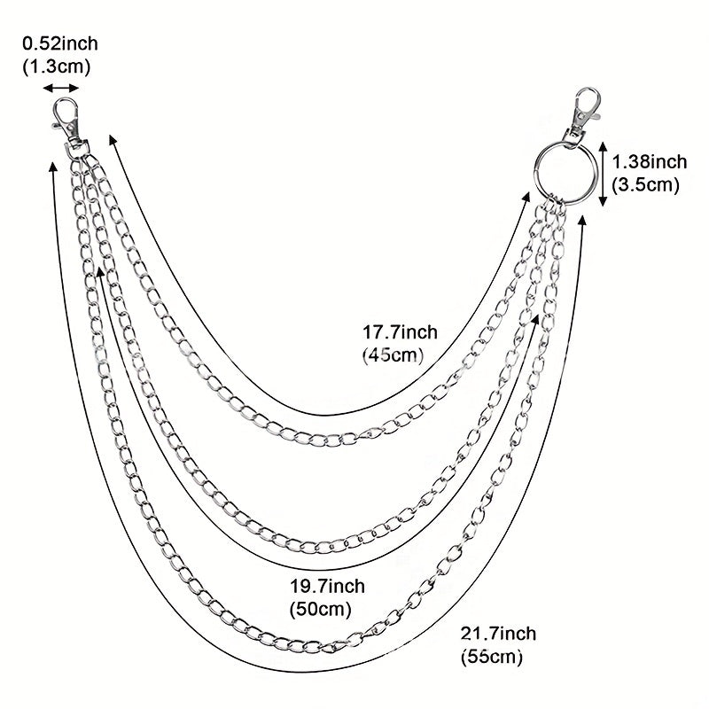 Punk Hip Hop Rock Chain Trousers Chain Layered Waist Chain