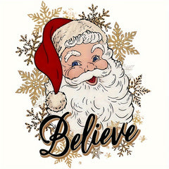 1pc Santa Claus Iron on Letter Transfers For T Shirts DIY Christmas Crafts
