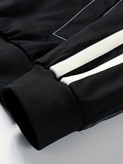 Men's Contrast Stitching Baseball Collar Jacket Coat