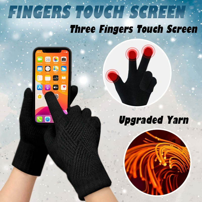 Women's Winter Touchscreen Stretch Thermal Magic Gloves Warm Wool Knitted