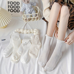 6 Pairs Solid Socks Comfy & Breathable Women's Stockings & Hosiery