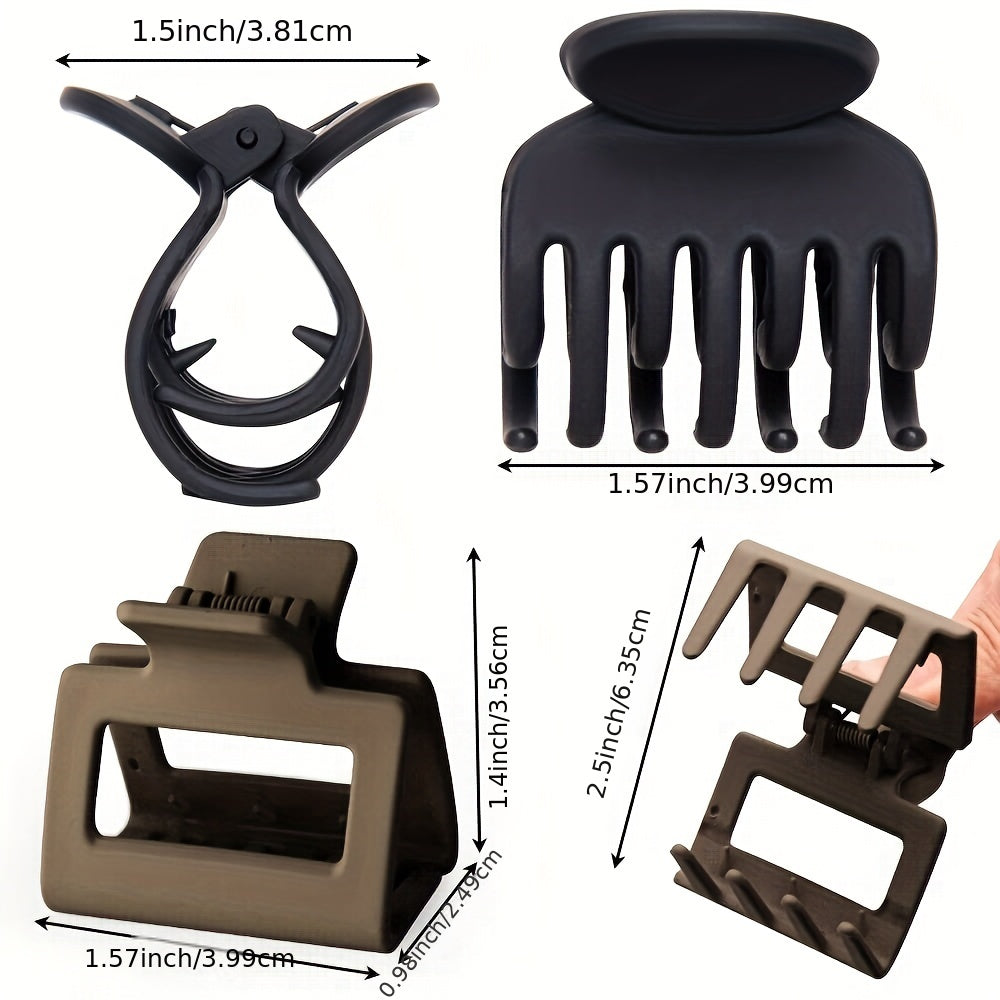 10pcs Small Frosted Hair Claw Clip Solid Nonslip Ponytail Holder Women Girls