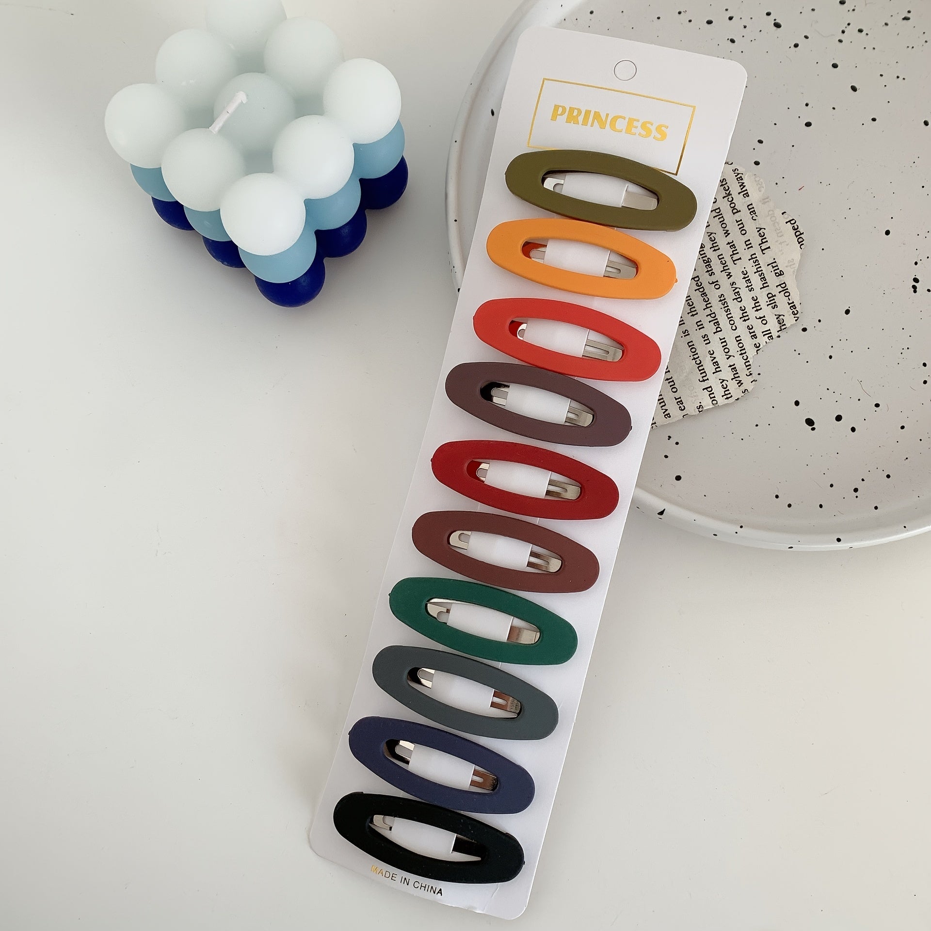 10pcs Geometric Snap Hair Clips Matte Barrettes for Girls Women