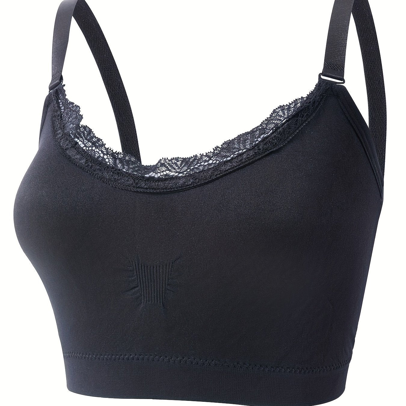  Women's Ruched Lace Trim Tee