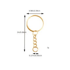 50pcs Single Ring Keychain Key Ring Golden Color