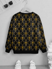 Teens Skull Halloween 3D Print Sweatshirt Kids Casual Pullover