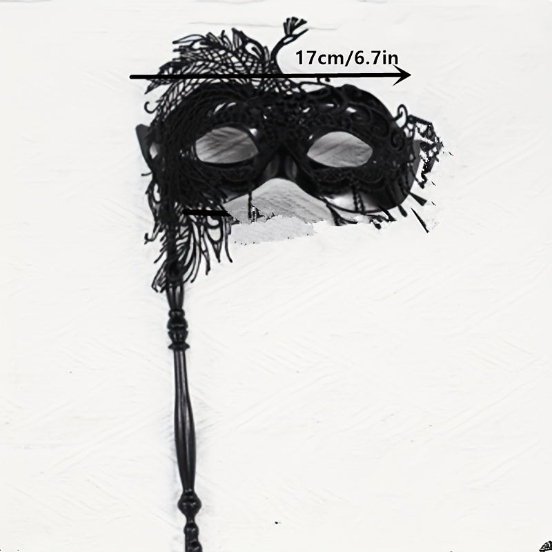 Lace Handheld Stick Mask for Halloween Masquerade Prom Party