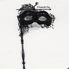 Lace Handheld Stick Mask for Halloween Masquerade Prom Party