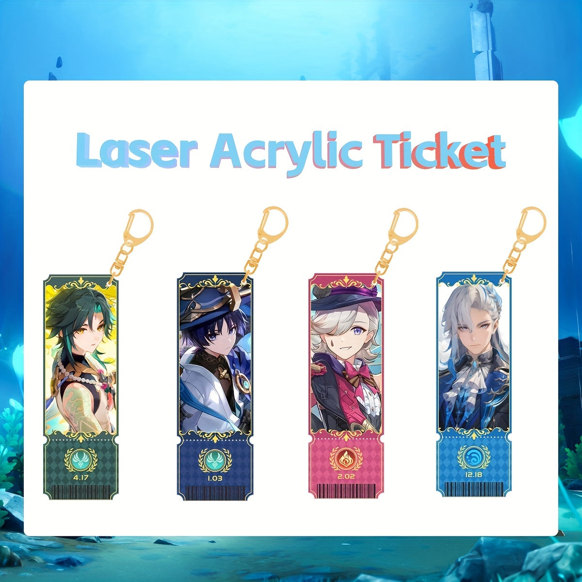 Acrylic Ticket Decoration Character Keychain for Anime Fans
