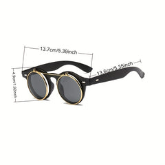Round Retro Steampunk Sunglasses UV400