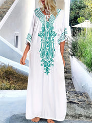 Solid Maxi Dress Split Beach Vacation Dress Women's Clothing