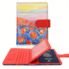 Floral Passport Holder Credit Cards Holder Waterproof Document Travel Accessorie