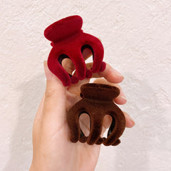 Fall Winter Flocking Pumpkin Hair Claw Clip Strong Grip 3pcs