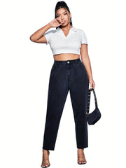  High Rise Stretch Straight Leg Jeans