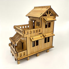 Wooden 3D Puzzle Building Models Western House DIY Kit