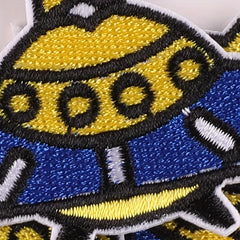 3pcs Alien Spaceship Embroidery Patches Iron on Cloth Stickers For Girls