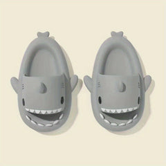 Funny Cartoon Shark Slippers Open Toe Solid Quick Drying Slide Sandals
