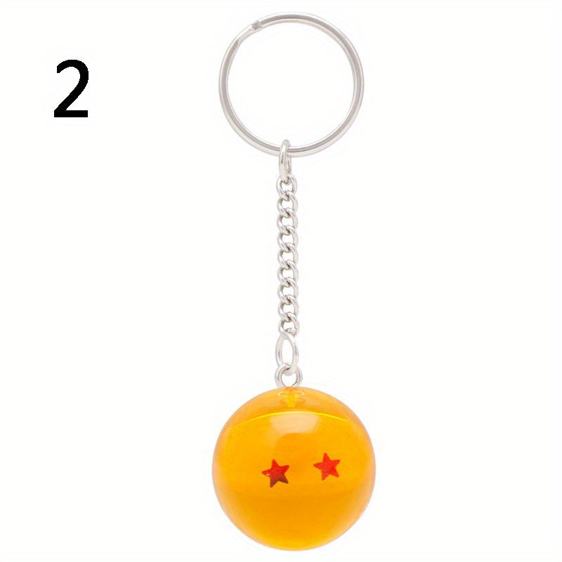 7 Style Anime Cartoon Ball Keychain Yellow Crystal Pendant 1 7 Stars PVC Toys