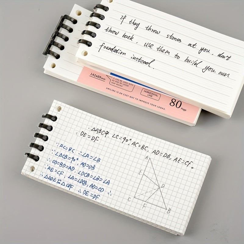 5-Hole Loose Leaf Paper Refill Memo Pad Clip Notebook