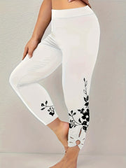  Floral Print Cut Out High Rise Leggings