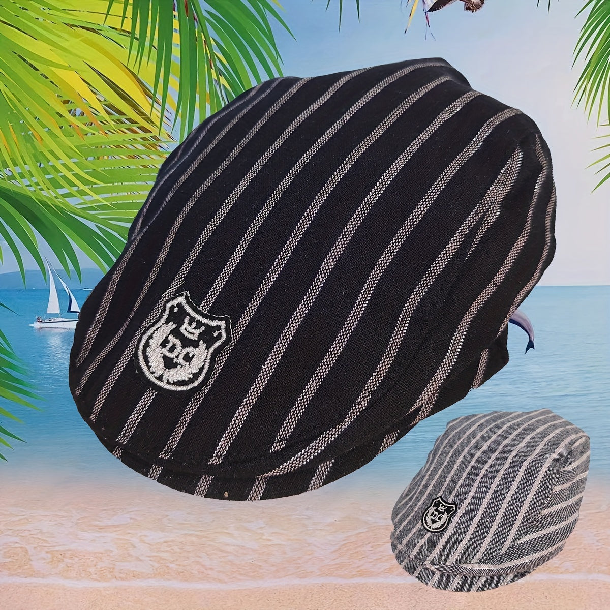 Striped Forward Hat Duck Tongue Hat For Boys