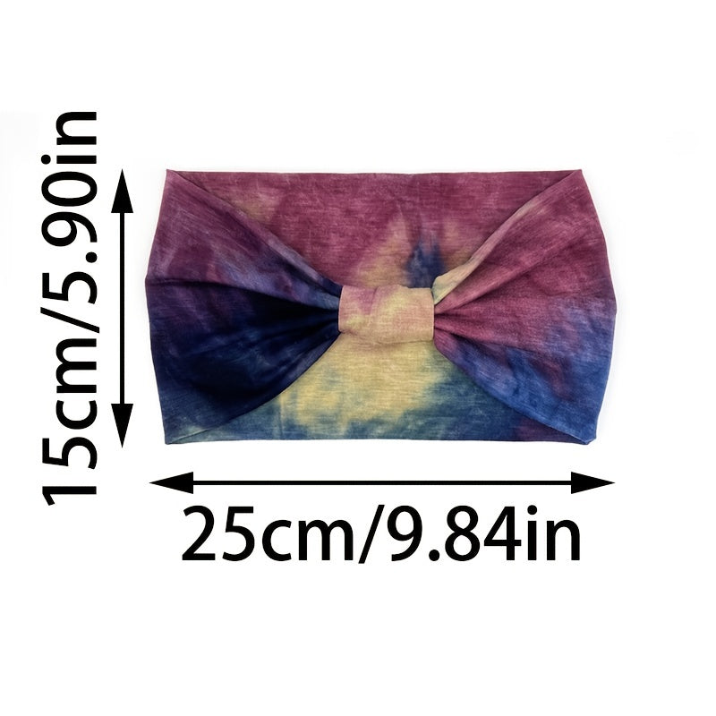 Knotted Headband Women Head Wraps Stretchy Hair Accessories Bands Tie Dye 1pc