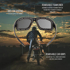 Motorcycle Riding Glasses Padded Goggles UV Protection Dustproof Windproof