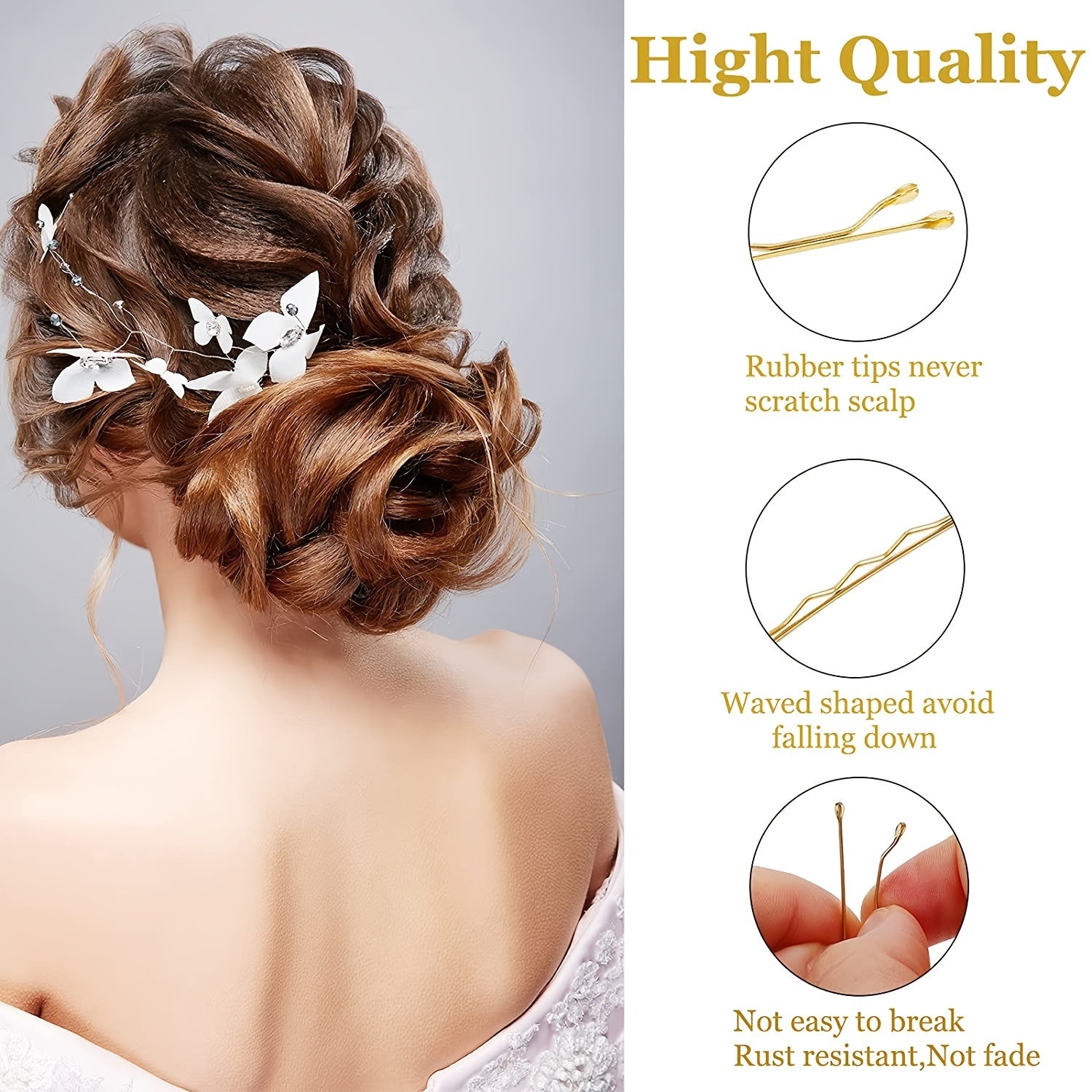200 Blonde Hair Pins Hairpins With Box For Women Lady Girls Hair Pin
