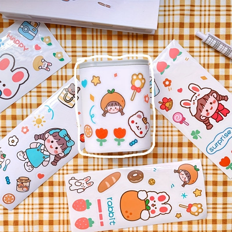 4pcs Rabbit Stickers Waterproof Glass Cup Baby Room Sticker