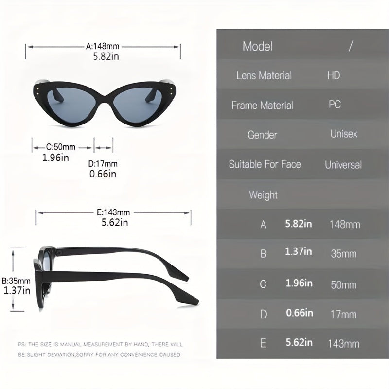 Cat Eye Sunglasses UV400 Gradient Lens Triangle Frame Glasses