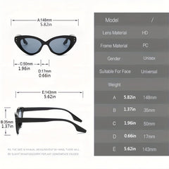 Cat Eye Sunglasses UV400 Gradient Lens Triangle Frame Glasses