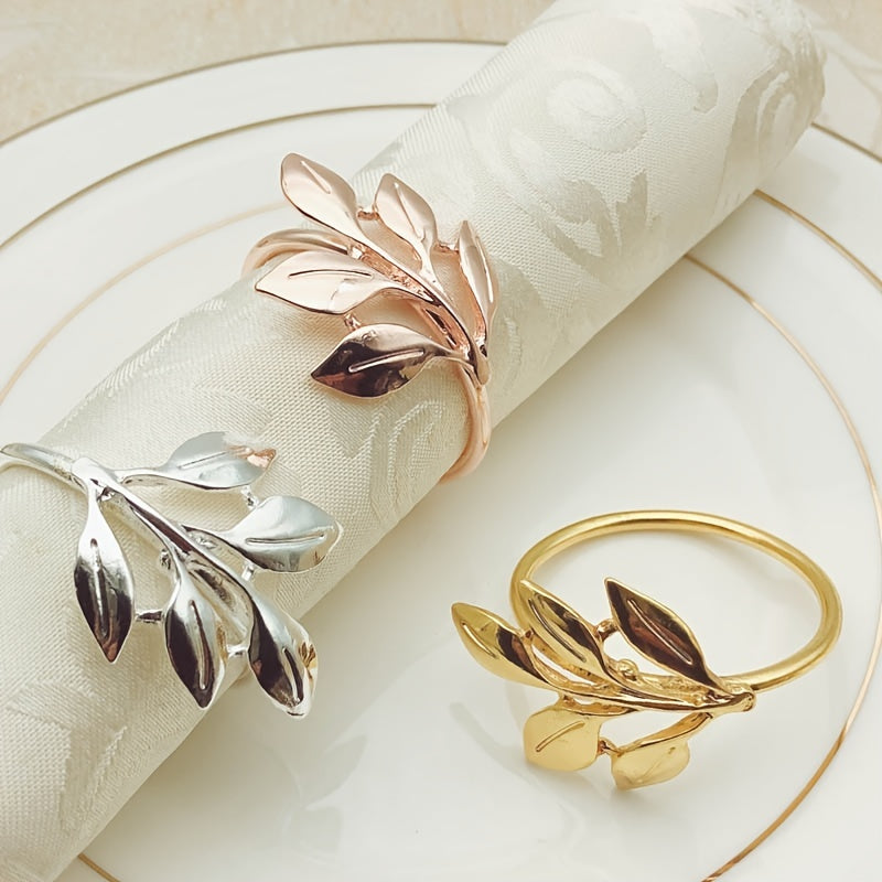 12pcs Metal Maple Leaf Napkin Holder Bar Xmas Christmas Wedding Decoration