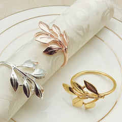 12pcs Metal Maple Leaf Napkin Holder Bar Xmas Christmas Wedding Decoration