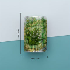 PET Tape 3M 3D Lily Valley Flower Stickers Journaling Colored Masking Tape