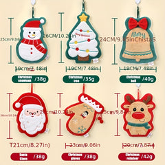 Christmas Cartoon Hanging Towel Coral Fleece Soft Towel for Bathroom