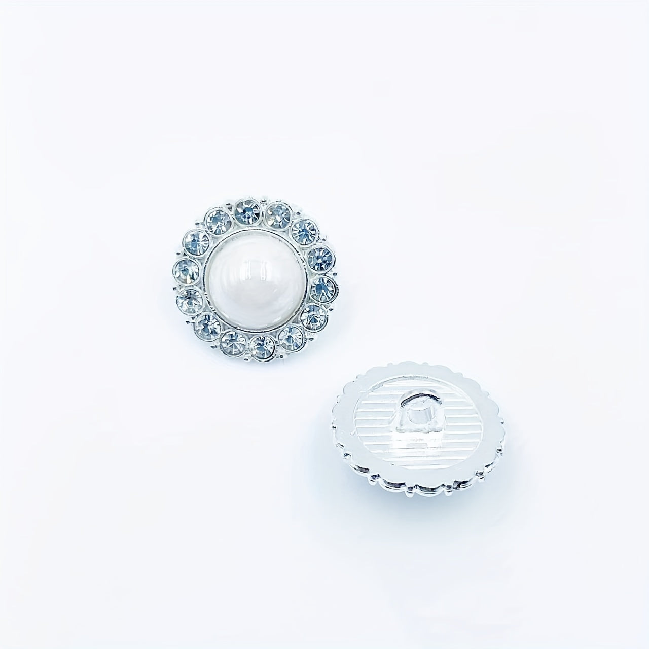 5pcs Hand Stitched Button Inlaid Diamond Pearl DIY Accessory