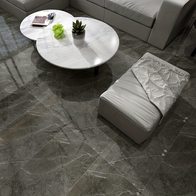 10pcs Marble Peel & Stick Floor Tiles, Easy Install for Bathroom