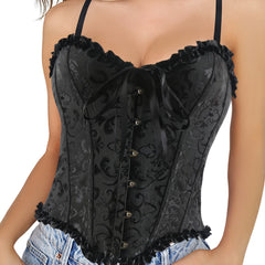 Sleeveless Lace Up Corset Bustier Body Shaper Lingerie