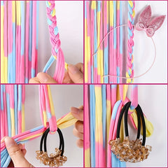 Unicorn Hair Clip Organizer Rainbow Yarn Tassel Bow Holder