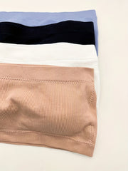 4pcs Solid Bandeau Bras Stretch Wireless Bra Women's Lingerie