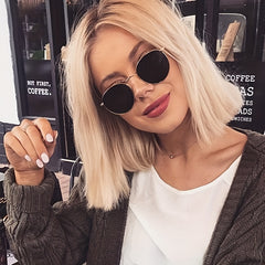 Vintage Oversized Round Sunglasses Women Sun Protection