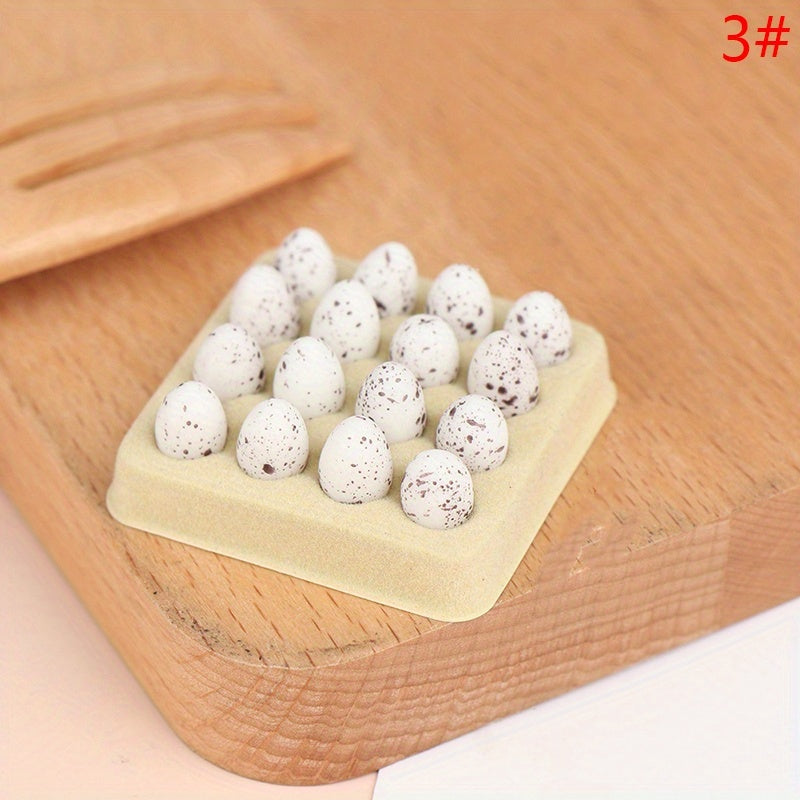 Dollhouse Kitchen Food Model Tray 16pcs Eggs Realistic Plastic Eggs