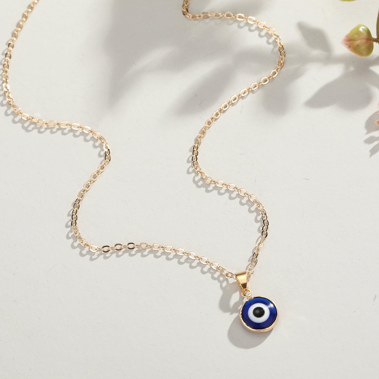 Devil's Eye Shape Pendant Necklace Adjustable Clavicle Chain