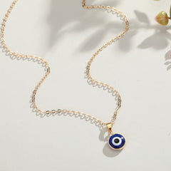Devil's Eye Shape Pendant Necklace Adjustable Clavicle Chain