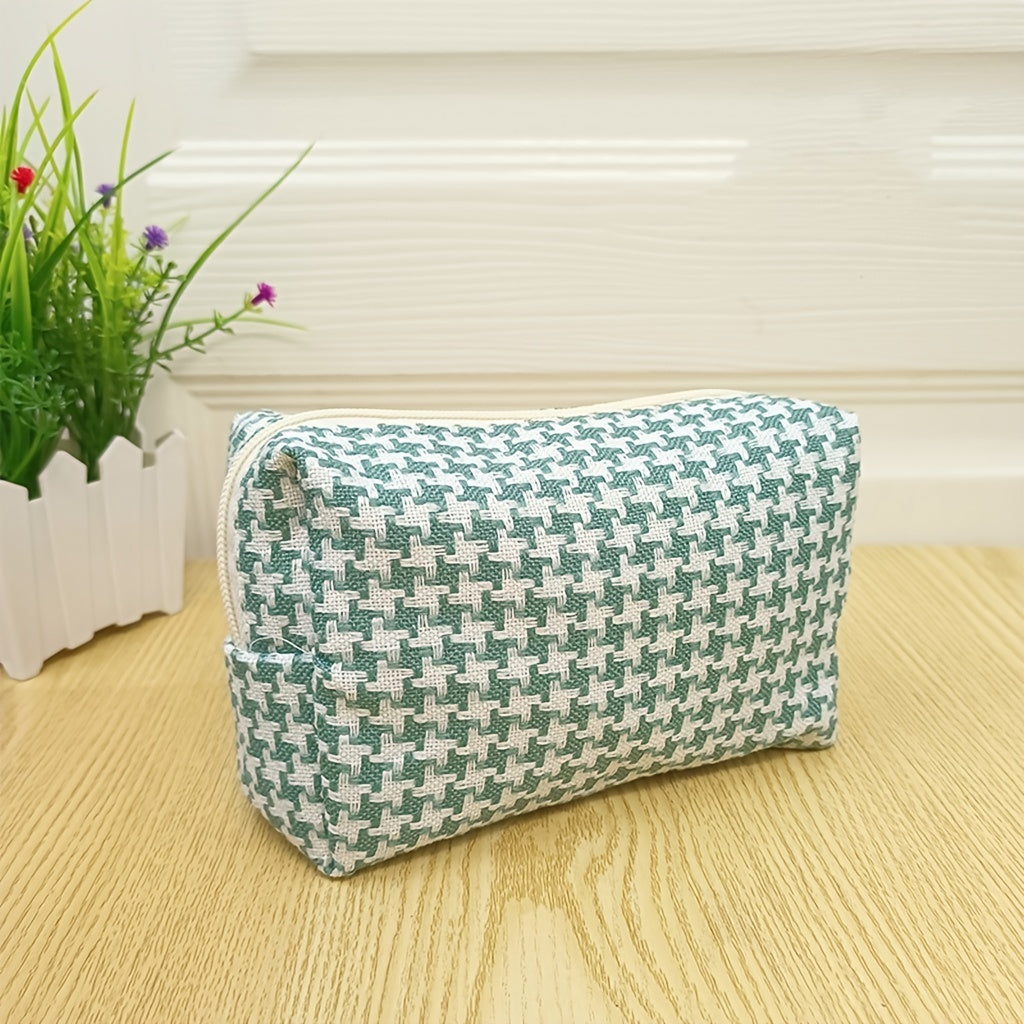 Large Capacity Canvas Cosmetic Bag with Coin Purse