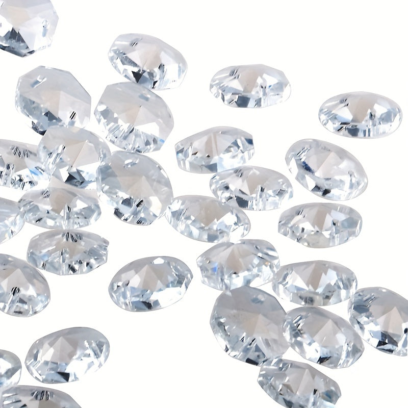 100pcs 1.0 55inch Transparent Octagonal Beads for Chandelier Curtain Ties