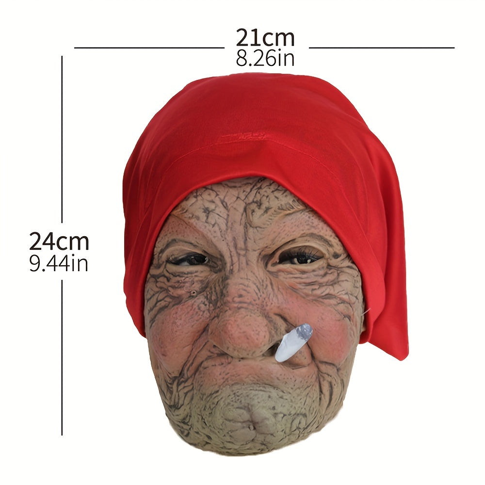 Red Hood Grandma Mask Halloween Party Props